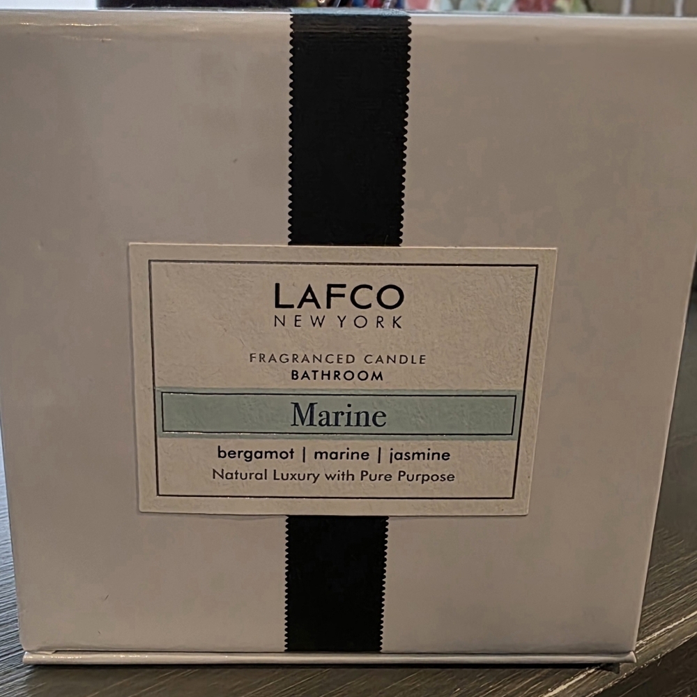 Lafco New York Marine Scented Candle - Elegant White and Black